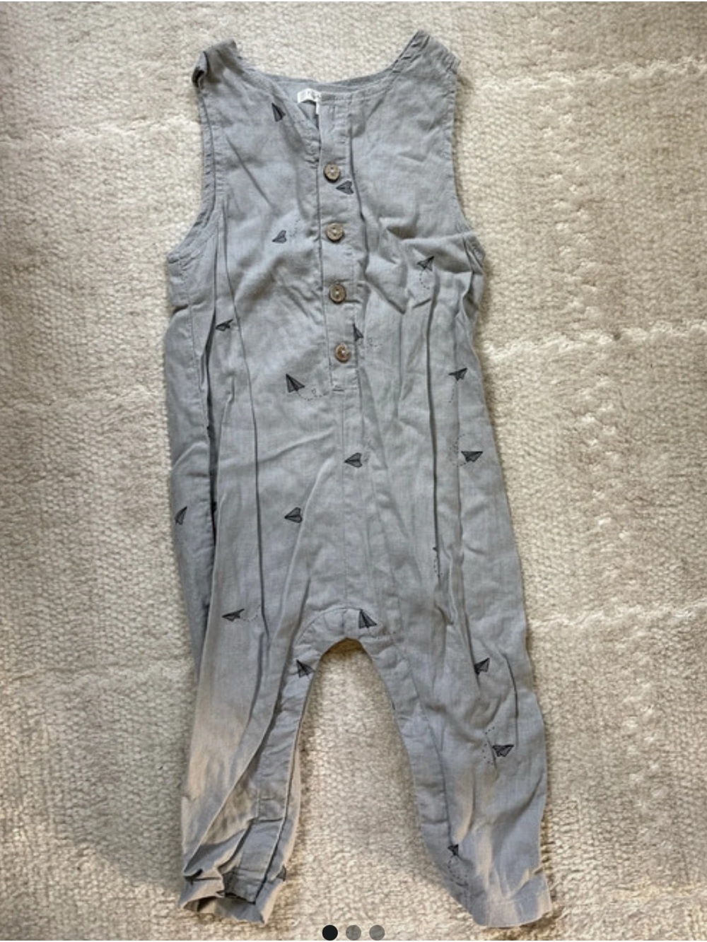 Rylee + Cru Gray One-Piece Romper with Small Black Triangle Print